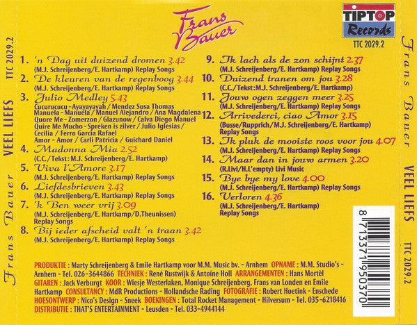 Frans Bauer - Veel Liefs (CD) 70647 Compact Disc Goede Staat