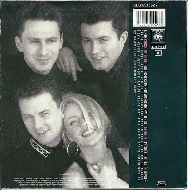 Eighth Wonder - Cross My Heart Vinyl Singles Vinyl Zeer Goed / Hoesje Goed "VINYLSINGLES.NL"