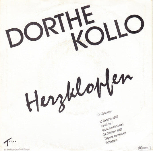 Dorthe Kollo - Herzklopfen 23468 Vinyl Singles Vinyl Goed / Hoes Goed