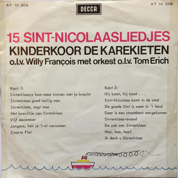 Kinderkoor De Karekieten - 15 Sint-Nicolaasliedjes 40335 Vinyl Singles Vinyl Goed / Hoes Goed