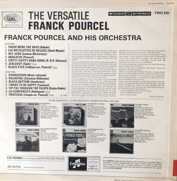 Franck Pourcel And His Orchestra - The Versatile Franck Pourcel (LP) Vinyl LP Vinyl Zeer Goed / Hoesje Goed "VINYLSINGLES.NL"