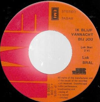 Luk Bral - Een Zonnige Zondagmiddag 32054 Vinyl Singles Vinyl Goed / Hoes Generic