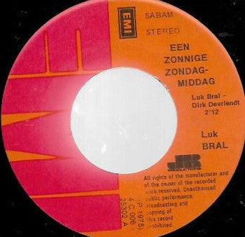 Luk Bral - Een Zonnige Zondagmiddag 32054 Vinyl Singles Vinyl Goed / Hoes Generic