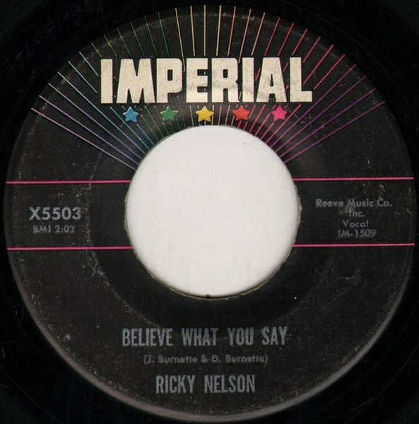 Ricky Nelson - My Bucket's Got A Hole In It 40120 Vinyl Singles Vinyl Goed / Hoes Goed