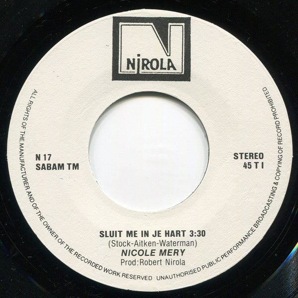 Nicole Mery - Sluit Me In Je Hart 15227 Vinyl Singles Vinyl Goed / Hoes Goed