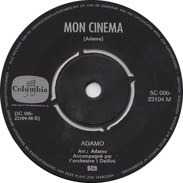 Adamo - Petit Bonheur Vinyl Singles Vinyl Zeer Goed / Hoesje Generic "VINYLSINGLES.NL"