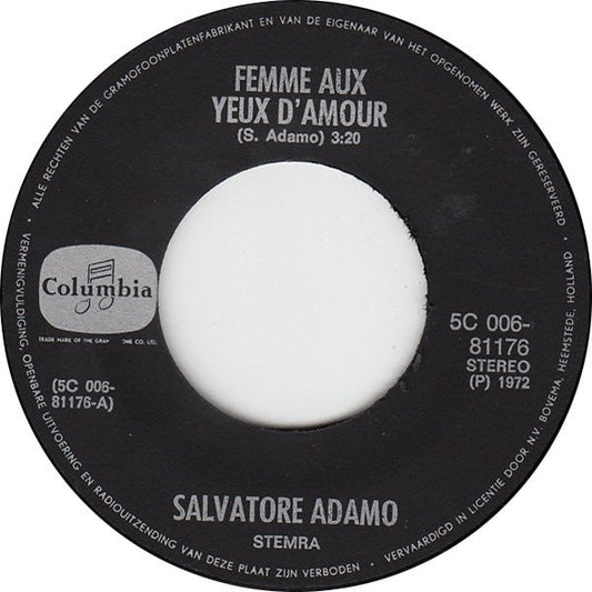 Adamo - Femme Aux Yeux D'amour 13809 Vinyl Singles Vinyl Goed / Hoes Goed