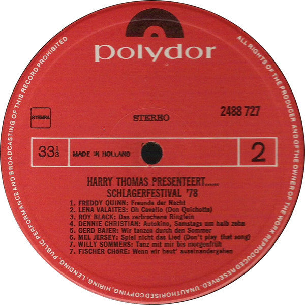 Various - Harry Thomas Presents Schlagerfestival '78 (LP) 42293