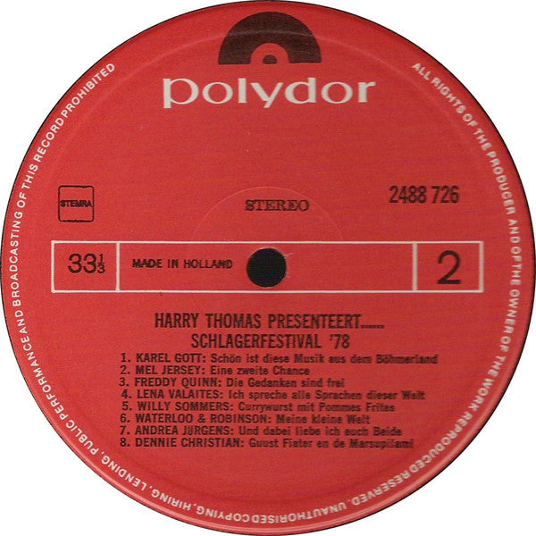Various - Harry Thomas Presents Schlagerfestival '78 (LP) 42293