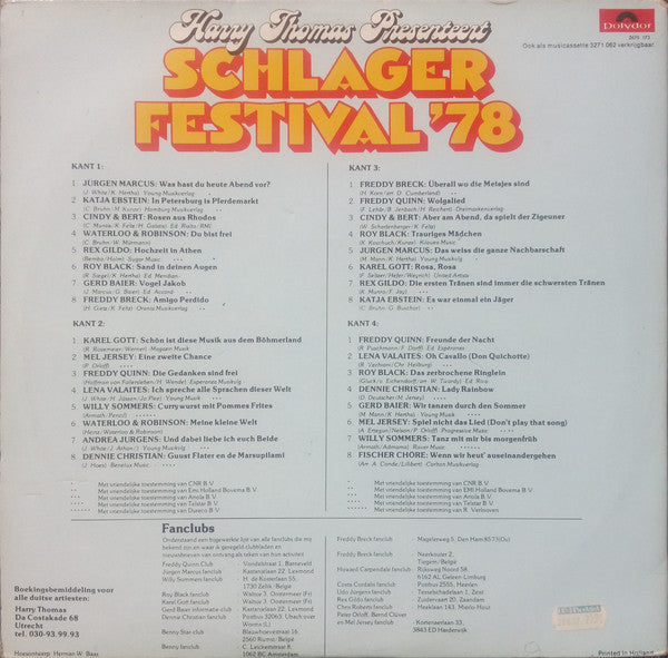 Various - Harry Thomas Presenteert Schlagerfestival '78 (LP) 42293 Vinyl LP Vinyl Goed / Hoes Goed