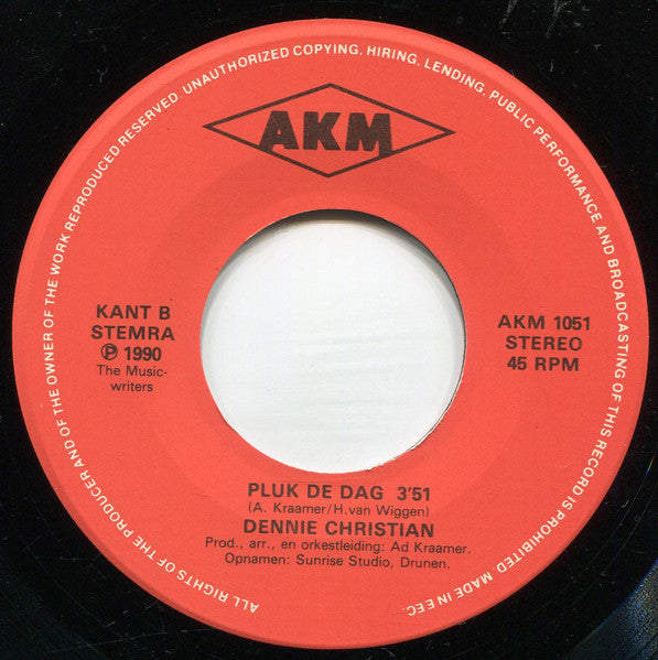 Dennie Christian - Vier Uren In Het Weekend 31918 Vinyl Singles Vinyl Goed / Hoes Goed