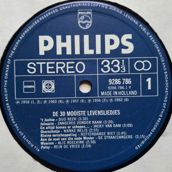 Various - De 30 Mooiste Levensliedjes (LP) 51335 Vinyl LP Dubbel Vinyl Goed / Hoes Goed