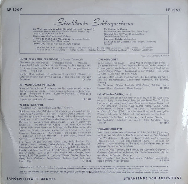 Various - Strahlende Schlagersterne (10") 50482 Vinyl LP 10" Vinyl Goed / Hoes Goed