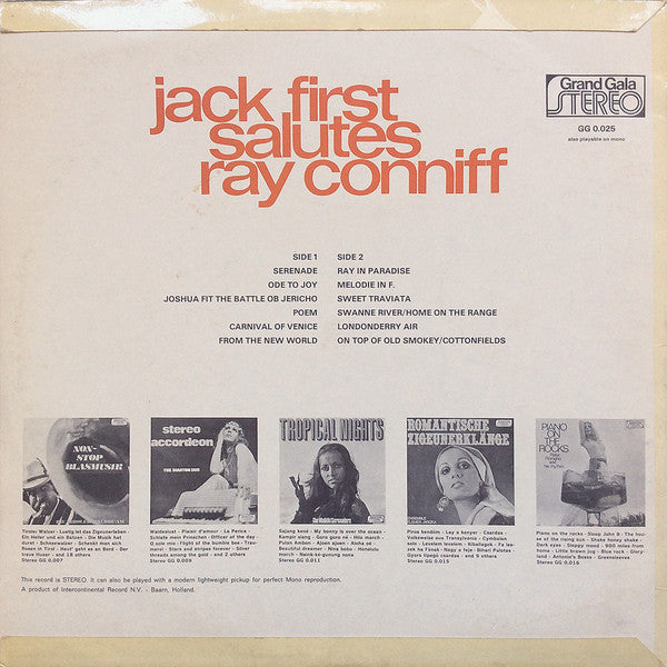Jack First - Jack First Salutes Ray Conniff (LP) 41475 Vinyl LP Vinyl Goed / Hoes Goed