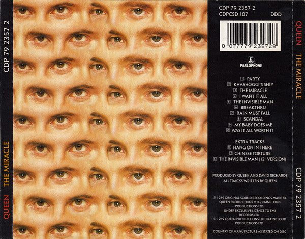 Queen - The Miracle (CD) Compact Disc Vinyl Goed / Hoes Goed
