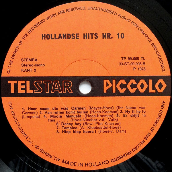 Various - 16 Hollandse Hits Nr. 10 (LP) 41191 Vinyl LP Vinyl Goed / Hoes Goed