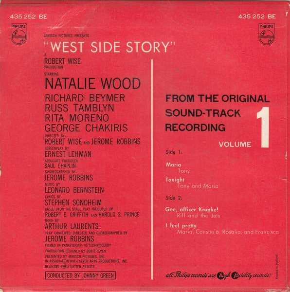 Leonard Bernstein - West Side Story - Vol.1 17133 Vinyl Singles EP Vinyl Goed / Hoes Goed