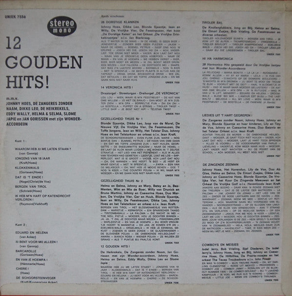 Various - Johnny Hoes Presenteert: 12 Gouden Hits (LP) 51622 Vinyl LP Vinyl Goed / Hoes Goed