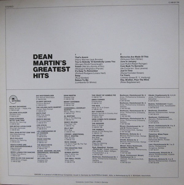 Dean Martin - Dean Martin's Greatest Hits (LP) Vinyl LP Vinyl Zeer Goed / Hoesje Goed "VINYLSINGLES.NL"
