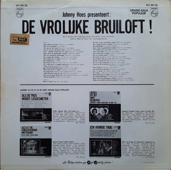 Various - De Vrolijke Bruiloft (LP) 51592 Vinyl LP Vinyl Goed / Hoes Goed