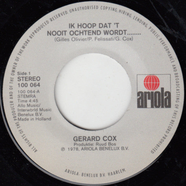 Gerard Cox – Ich hoffe, es wird nie Morgen 11140