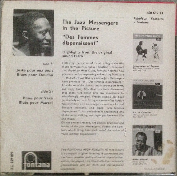 Jazz Messengers - Des Femmes Disparaissent 17569 Vinyl Singles EP Vinyl Goed / Hoes Goed