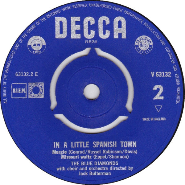 Blue Diamonds - In A Little Spanish Town 28392 Vinyl Singles EP Vinyl Goed / Hoes Goed
