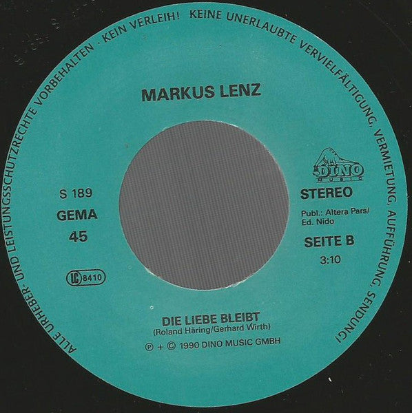 Markus Lenz - Ich Möcht Mit Dir Auf Wolken Geh'n 23537 Vinyl Singles Vinyl Goed / Hoes Goed