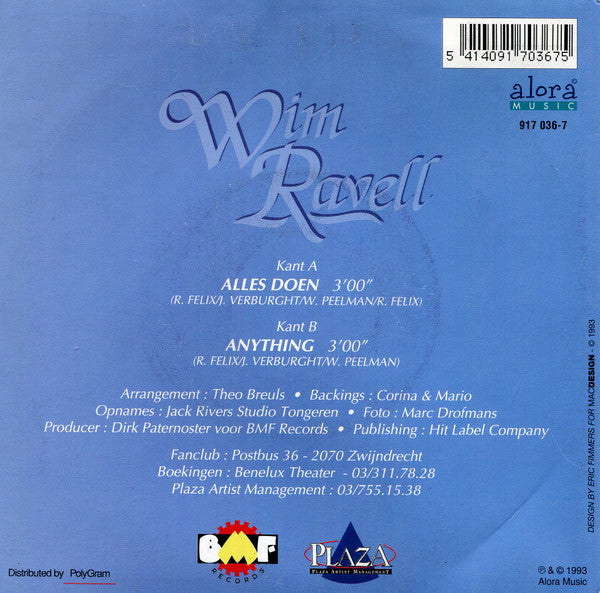 Wim Ravell - Alles Doen 36453 Vinyl Singles Vinyl Goed / Hoes Goed