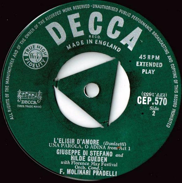 Giuseppe di Stefano And Hilde Guden - L'Elisir D'Amore 14119 Vinyl Singles EP Vinyl Goed / Hoes Goed