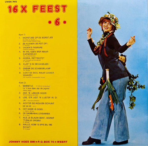 Various - 16 x Feest 6 (LP) 40529 Vinyl LP Vinyl Goed / Hoes Goed