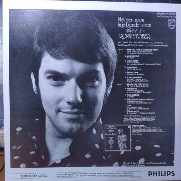 Ronnie Tober - Met Een Roos In Je Blonde Haren (LP) 46087 Vinyl LP Vinyl Goed / Hoes Goed