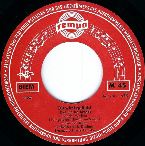 Maureen René / Lutz Dietmar Mit Seinem Orchester - Du Wirst Geliebt / Sail Along Silvery Moon 32255