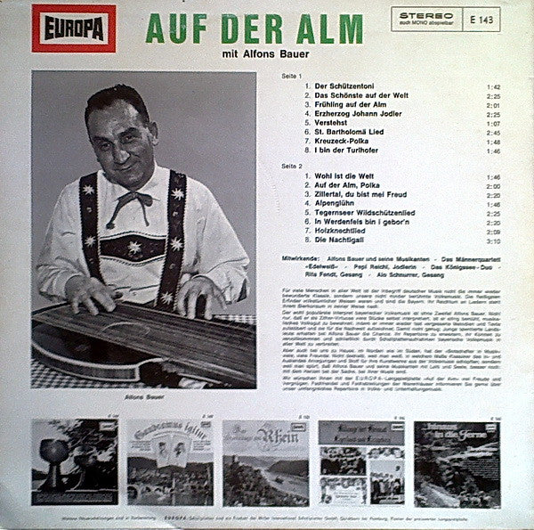 Alfons Bauer - Auf Der Alm Mit Alfons Bauer (LP) 49375