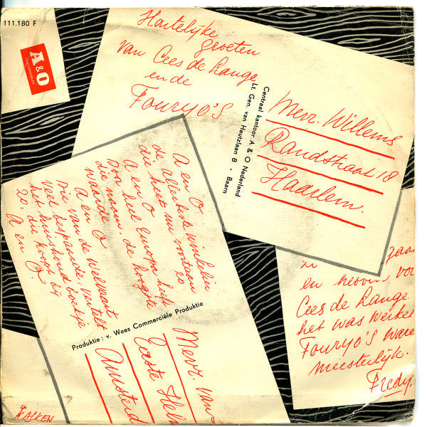 Cees de Lange En De Fouryo's - Conférence Met A & O-lied Gepresenteerd Door Cees De Langhe Vinyl Singles Vinyl Goed / Hoes Goed