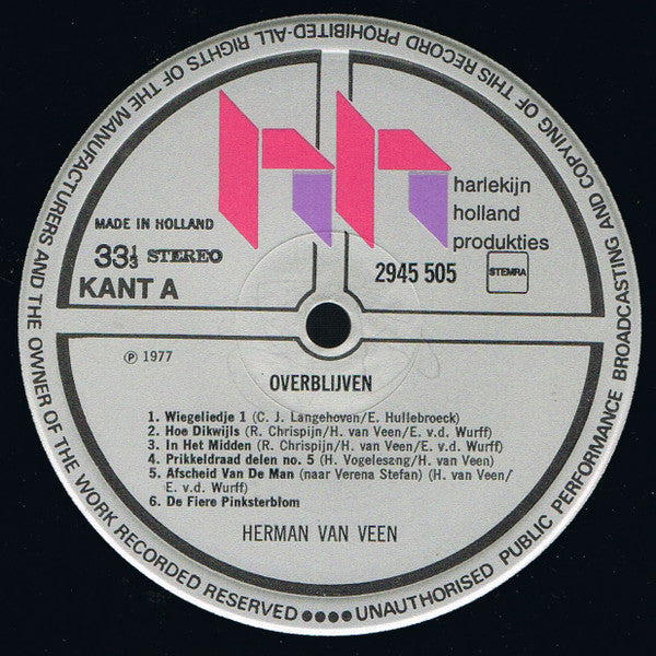 Herman van Veen - Overblijven (LP) 46380 Vinyl LP Dubbel Vinyl Goed / Hoes Goed