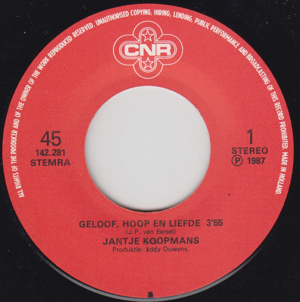 Jantje Koopmans - Geloof, Hoop En Liefde 29552 Vinyl Singles Vinyl Goed / Hoes Goed