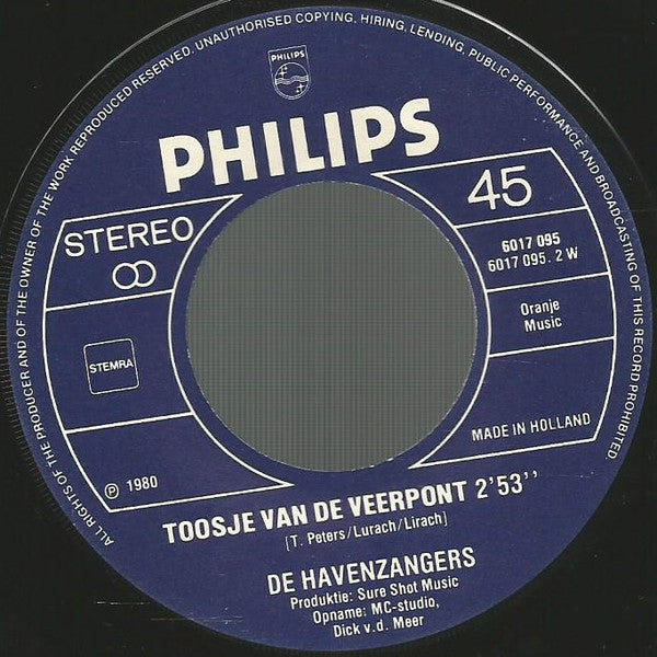 Havenzangers - De Mijnwerker 43448 Vinyl Singles Vinyl Zeer Goed / Hoesje Goed "VINYLSINGLES.NL"