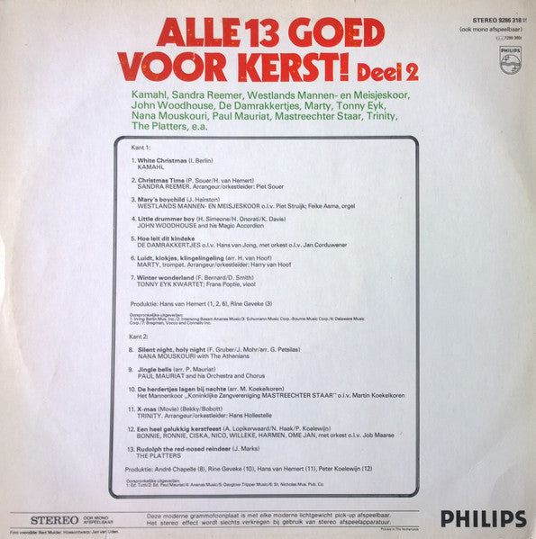 Various - Alle 13 Goed Voor Kerst! Deel 2 (LP) 52136 Vinyl LP Vinyl Goed / Hoes Goed