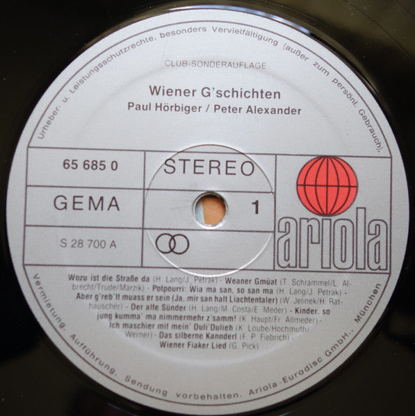 Paul Hörbiger / Peter Alexander - Wiener G'schichten (LP) 44380