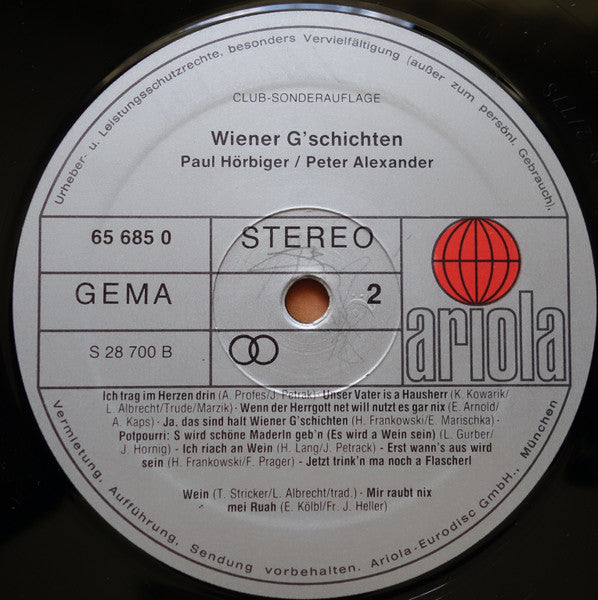 Paul Hörbiger / Peter Alexander - Wiener G'schichten (LP) 44380