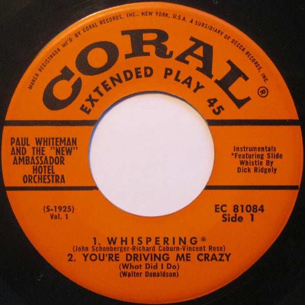 Paul Whiteman - All Time Dance Party Vol. 1 32191 Vinyl Singles EP Vinyl Goed / Hoes Goed