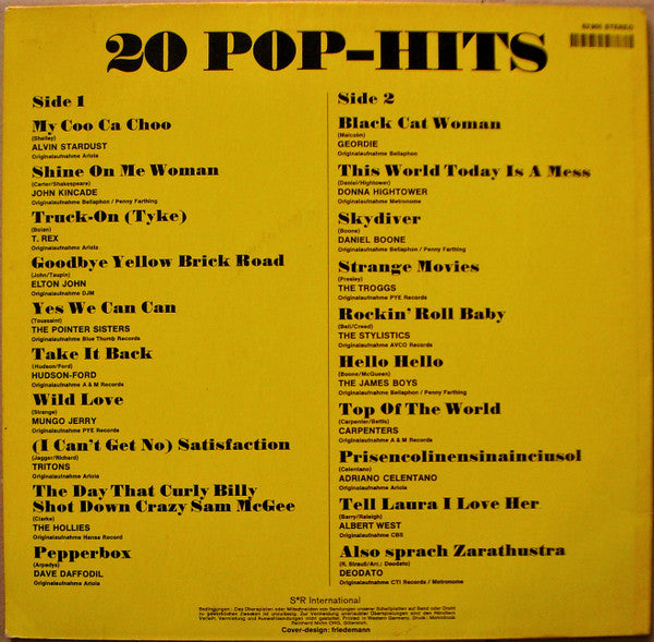 Various - 20 Pop-Hits (LP) 44825 Vinyl LP Vinyl Goed / Hoes Goed