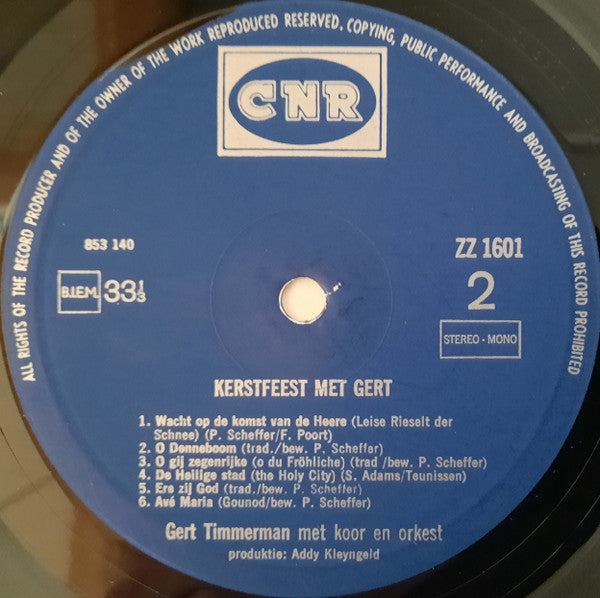Gert Timmerman - Kerstfeest Met Gert (LP) Vinyl LP Vinyl Zeer Goed / Hoesje Goed "VINYLSINGLES.NL"