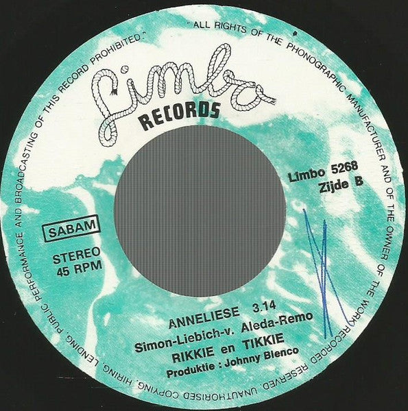 Noordzee-Duo / Rikkie & Tikkie - De Rode Tango / Anneliese 29138 Vinyl Singles Vinyl Goed / Hoes Goed