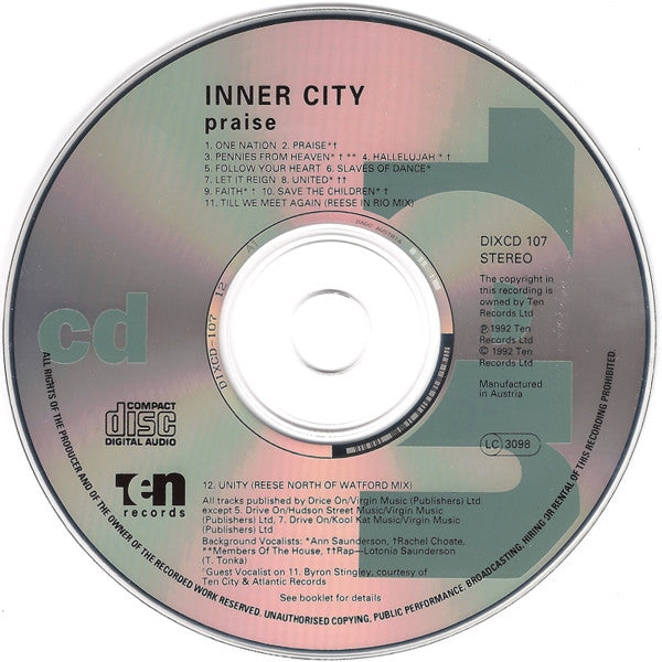 Inner City - Praise (CD) 70581 Compact Disc Goede Staat