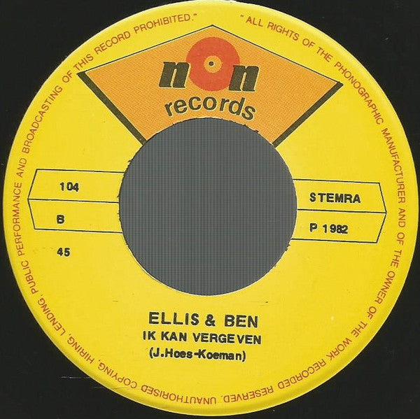 Ellis & Ben - Lloret De Mar Vinyl Singles Vinyl Zeer Goed / Hoesje Goed "VINYLSINGLES.NL"
