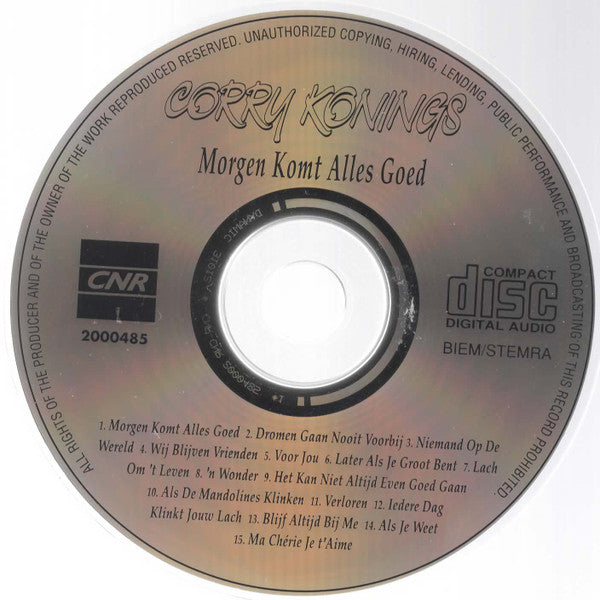 Corry Konings - Morgen Komt Alles Goed (CD) Compact Disc Vinyl Goed / Hoes Goed