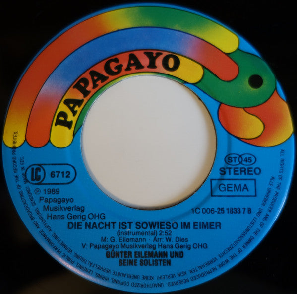 Eilemänner - Die Nacht Ist Sowieso Im Eimer Vinyl Singles Vinyl Zeer Goed / Hoesje Goed "VINYLSINGLES.NL"