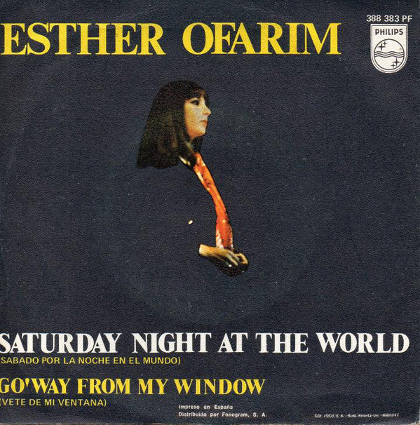 Esther Ofarim - Saturday Night At The World Vinyl Singles Vinyl Zeer Goed / Hoesje Goed "VINYLSINGLES.NL"